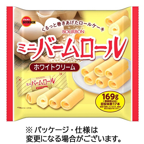 ブルボン　ミニバームロール　ホワイトクリーム　１６９ｇ　１セット（１２パック）1