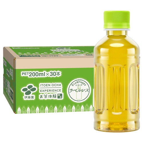 伊藤園　緑茶　お茶体験　ＩＴＯＥＮ　ＯＣＨＡ　ＥＸＰＥＲＩＥＮＣＥ　ラベルレス　２００ｍＬ　ペットボトル　１セット（１２０本：３０本×４ケース）2