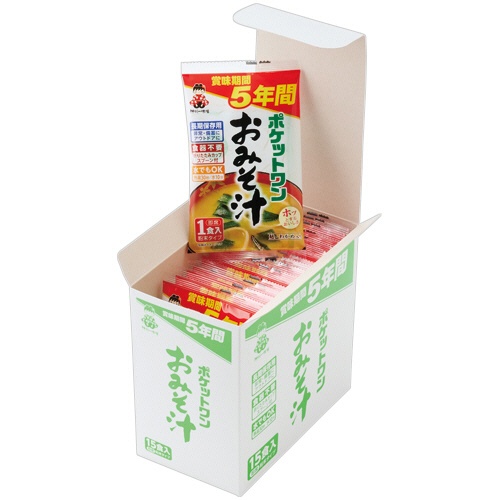 神州一味噌　５年保存防災食　ポケットワン　おみそ汁　１セット（６０食）2