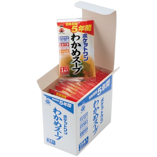 神州一味噌　５年保存防災食　ポケットワン　わかめスープ　１セット（６０食）2