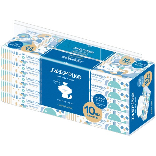 カミ商事　エルモア　ピコ　ソフトパックティシュー　１５０組／個　１セット（１２０個：１０個×１２パック）1