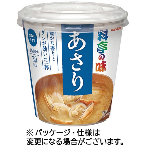 マルコメ　カップ　料亭の味　あさり　調味みそ２１ｇ、具（殻付あさり）５個　１セット（１８食）1