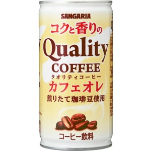 サンガリア　コクと香りのクオリティコーヒー　カフェオレ　１８５ｇ　缶　１ケース（３０本）1
