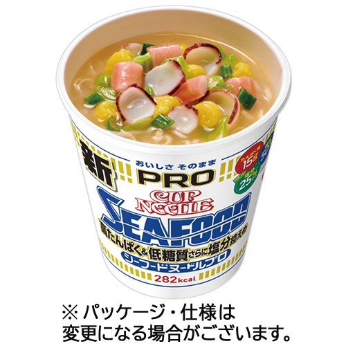 日清食品　カップヌードルＰＲＯ　高たんぱく＆低糖質さらに塩分控えめ　シーフードヌードル　７８ｇ　１ケース（１２食）1