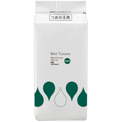 ＴＡＮＯＳＥＥ　高濃度除菌アルコールウエットティッシュ　ボトル詰替　１セット（２０００枚：１００枚×２０パック）1