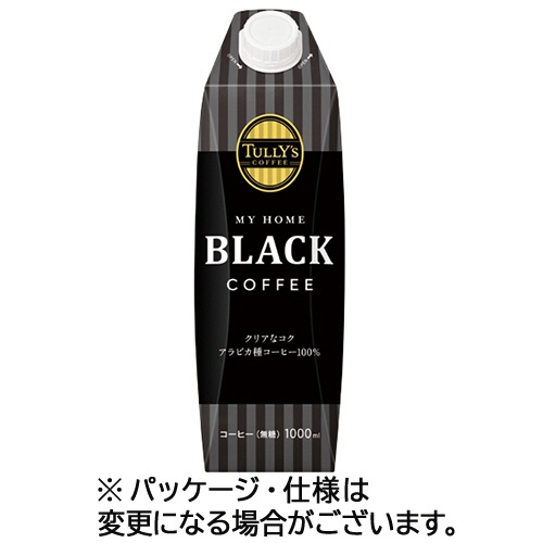 伊藤園　タリーズコーヒー　マイホーム　ブラックコーヒー　１Ｌ　紙パック（口栓付）　１セット（１２本：６本×２ケース）1