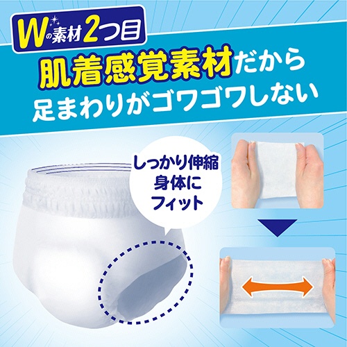 日本製紙クレシア　アクティ　Ｗの素材で快適パンツ　うす型　２回分吸収　Ｍ－Ｌ　１セット（８０枚：２０枚×４パック）4