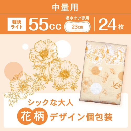 日本製紙クレシア　ポイズ　肌ケアパッド　超スリム＆コンパクト　５５ｃｃ　中量用　１セット（５７６枚：２４枚×２４パック）2