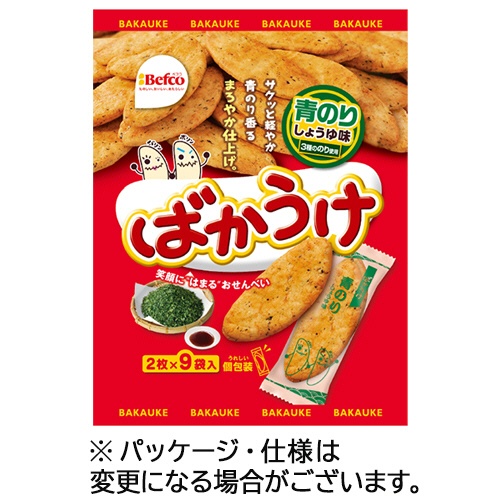 栗山米菓　ばかうけ　青のりしょうゆ味　１セット（２１６枚：１８枚×１２パック）1