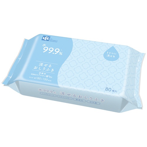 レック　Ｎｕｒｓｉｎｇ　Ｃａｒｅ　水９９．９％　流せるおしりふき　Ｅ９０５３３　１セット（１９２０枚：８０枚×２４パック）1