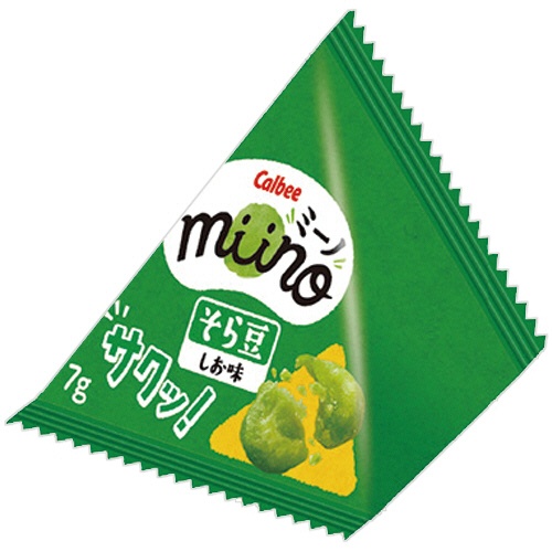 カルビー　ｍｉｉｎｏ　そら豆　しお味　三角パック　５６ｇ（７ｇ×８袋）／パック　１セット（１２パック）2