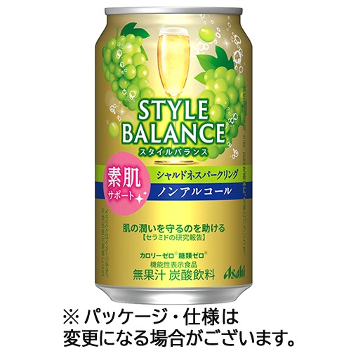 アサヒビール　アサヒスタイルバランス　素肌サポートシャルドネスパークリングノンアルコール　３５０ｍＬ　缶　１ケース（２４本）1