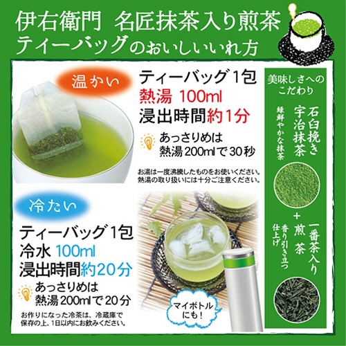 宇治の露製茶　伊右衛門　名匠厳選抹茶入り煎茶　ティーバッグ　１セット（６０バッグ：２０バッグ×３箱）3
