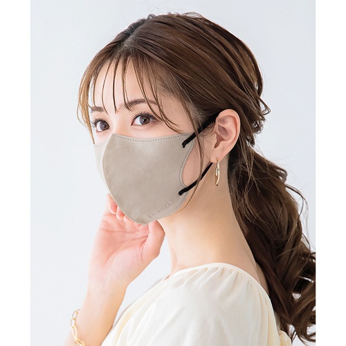 ラベラ　ＣＩＣＩＢＥＬＬＡ　３Ｄマスク　Ｃタイプ　グレージュ×ブラック　１セット（５０枚：１０枚×５パック）2