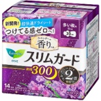 花王　ロリエ　スリムガード　ラベンダーの香り　多い夜用３００　羽つき　１セット（２２４個：１４個×１６パック）
