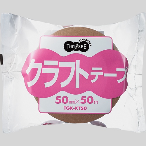 ＴＡＮＯＳＥＥ　クラフトテープ　５０ｍｍ×５０ｍ　厚み約０．１４ｍｍ　１セット（５０巻）1