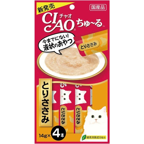 いなばペットフード　チャオ　ちゅーる　とりささみ　１４ｇ／本　１セット（２４本：４本×６パック）1