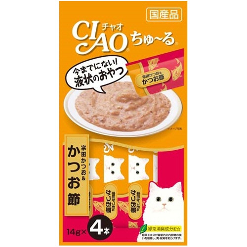 いなばペットフード　チャオ　ちゅーる　宗田かつお＆かつお節　１４ｇ／本　１セット（２４本：４本×６パック）1