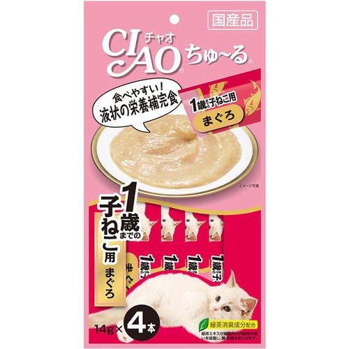 いなばペットフード　チャオ　ちゅーる　１歳までの子ねこ用　まぐろ　１４ｇ／本　１セット（２４本：４本×６パック）1