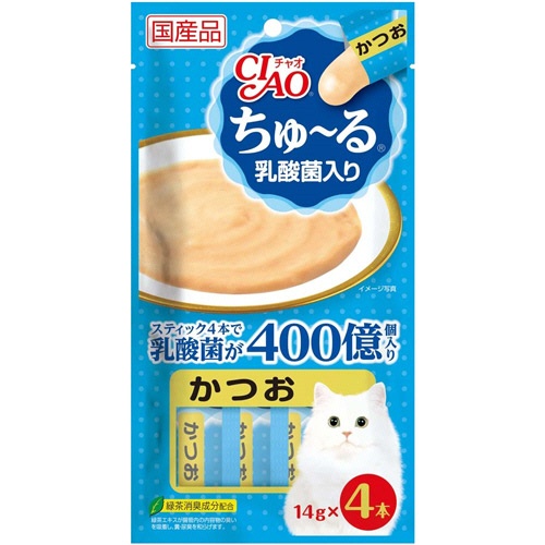 いなばペットフード　チャオ　ちゅーる　乳酸菌入り　かつお　１４ｇ／本　１セット（２４本：４本×６パック）1