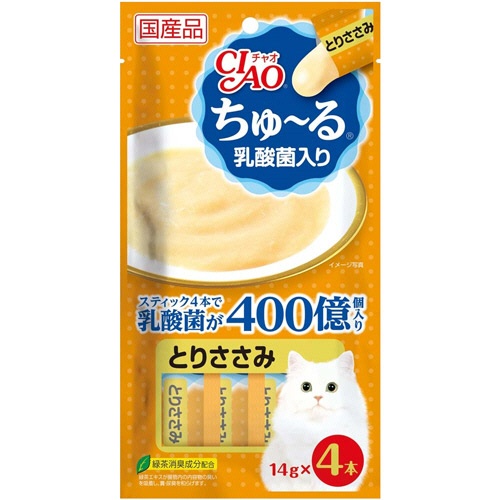 いなばペットフード　チャオ　ちゅーる　乳酸菌入り　とりささみ　１４ｇ／本　１セット（２４本：４本×６パック）1