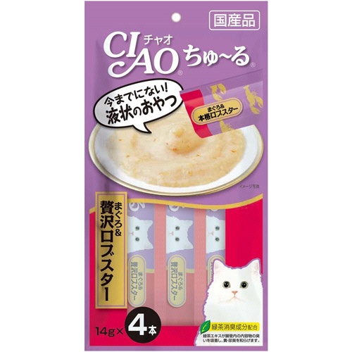 いなばペットフード　チャオ　ちゅーる　まぐろ＆贅沢ロブスター　１４ｇ／本　１セット（２４本：４本×６パック）1
