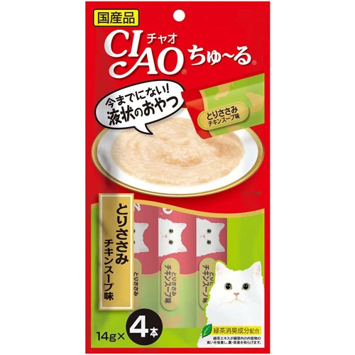 いなばペットフード　チャオ　ちゅーる　とりささみ　チキンスープ味　１４ｇ／本　１セット（２４本：４本×６パック）1