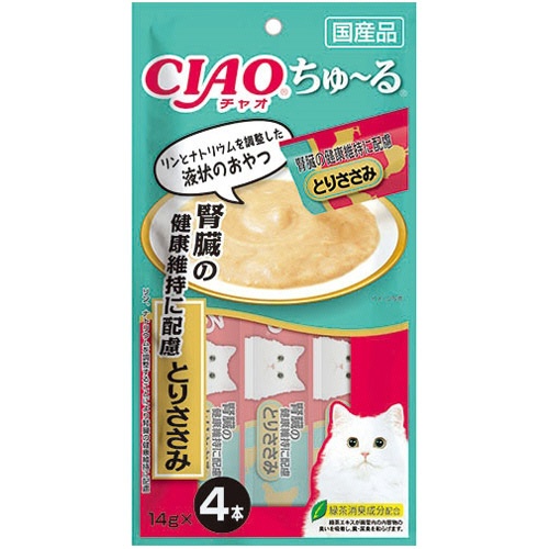いなばペットフード　チャオ　ちゅーる　腎臓の健康維持に配慮　とりささみ　１４ｇ／本　１セット（２４本：４本×６パック）1