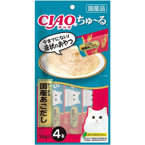 いなばペットフード　チャオ　ちゅーる　かつお＆国産あごだし　１４ｇ／本　１セット（２４本：４本×６パック）1