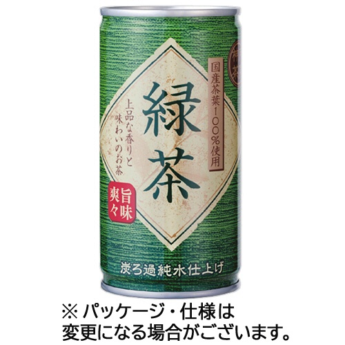 富永貿易　神戸茶房　緑茶　１８５ｇ　缶　１セット（９０本：３０本×３ケース）1