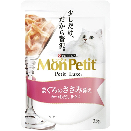 ネスレ　モンプチ　プチリュクスパウチ　まぐろのささみ添え　かつおだし仕立て　３５ｇ　１セット（１２パック）1