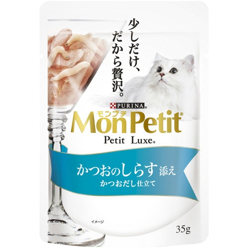 ネスレ　モンプチ　プチリュクスパウチ　かつおのしらす添え　かつおだし仕立て　３５ｇ　１セット（１２パック）1