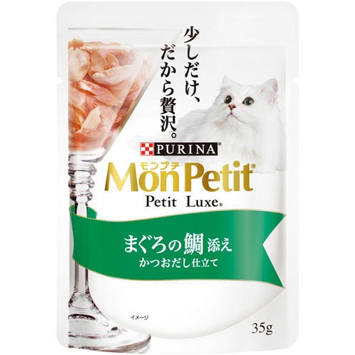 ネスレ　モンプチ　プチリュクスパウチ　まぐろの鯛添え　かつおだし仕立て　３５ｇ　１セット（１２パック）1