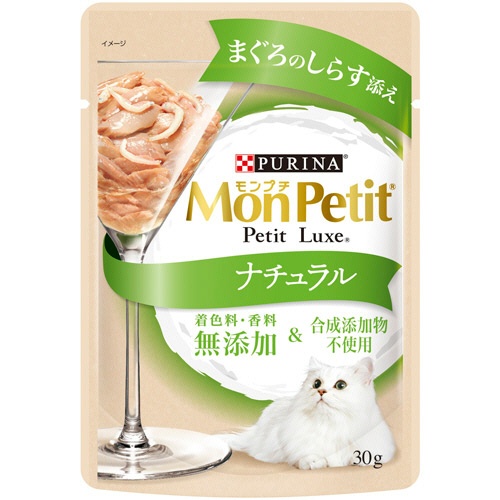 ネスレ　モンプチ　プチリュクスパウチ　ナチュラル　まぐろのしらす添え　３０ｇ　１セット（１２パック）1