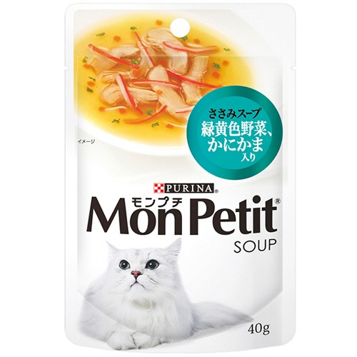 ネスレ　モンプチスープ　ささみスープ　緑黄色野菜、かにかま入り　４０ｇ　１セット（１２パック）1