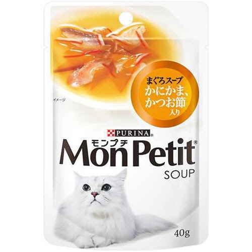 ネスレ　モンプチスープ　まぐろスープ　かにかま、かつお節入り　４０ｇ　１セット（１２パック）1