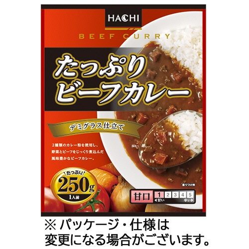ハチ食品　たっぷりビーフカレー　甘口　２５０ｇ　１セット（１０食）1