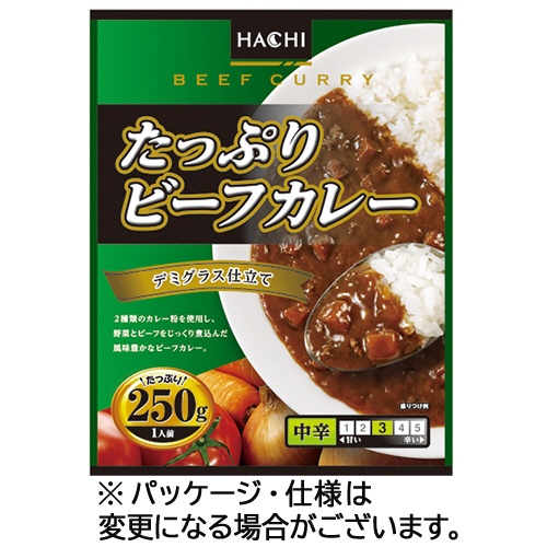 ハチ食品　たっぷりビーフカレー　中辛　２５０ｇ　１セット（１０食）1