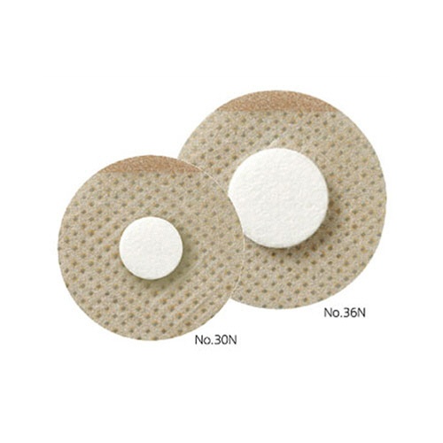 ニチバン　止血用パッド付絆創膏　インジェクションパッド　マイルド　Ｎｏ．３０Ｎ　直径３０ｍｍ　ベージュ　ＩＪＰＭ３０Ｎ　１セット（５００枚：１００枚×５箱）4