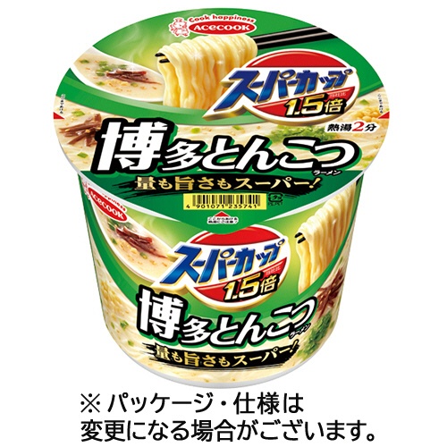 エースコック　スーパーカップ１．５倍　とんこつラーメン　１１１ｇ　１ケース（１２食）1