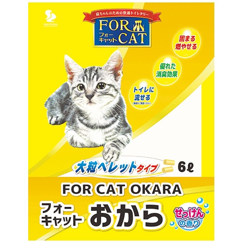 新東北化学工業　猫砂　フォーキャット　おから　せっけんの香り　６Ｌ　１セット（７パック）1