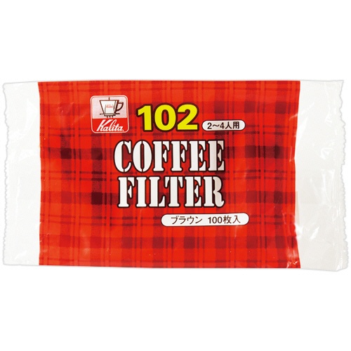 カリタ　ＮＫ１０２濾紙　ブラウン　（２－４人用）　１３１２５　１セット（３００枚：１００枚×３パック）1