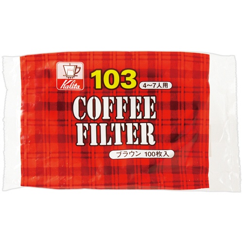 カリタ　ＮＫ１０３濾紙　ブラウン　（４－７人用）　１５０８３　１セット（３００枚：１００枚×３パック）1