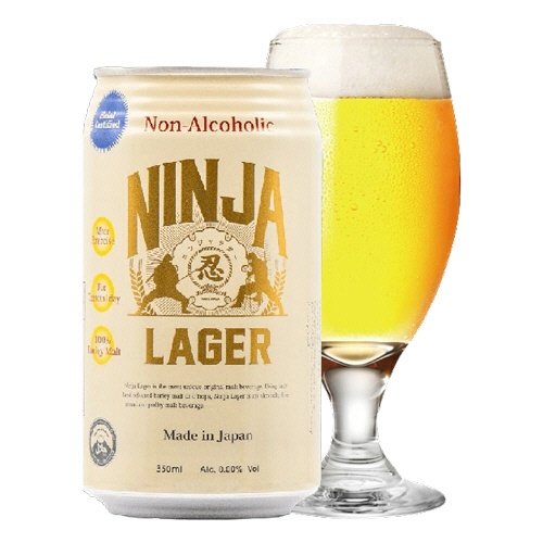 ノンアルコールビール　忍者ラガー　ハラル仕様　３５０ｍＬ　缶　１ケース（２４本）4