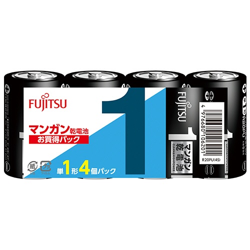 ＦＤＫ　富士通　マンガン乾電池　単１形　Ｒ２０ＰＵ（４Ｓ）　１セット（２０本：４本×５パック）1