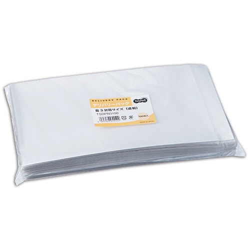 ＴＡＮＯＳＥＥ　デリバリーパック　長３　透明　１セット（５００枚：１００枚×５パック）1
