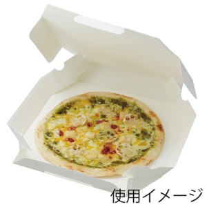 シモジマ　ＳＷＡＮ　食品容器　ピザ箱　１０インチ用　白無地　＃００４２００５４１　１セット（１００枚：２５枚×４パック）4