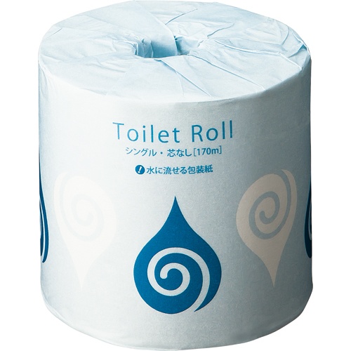 ＴＡＮＯＳＥＥ　トイレットペーパー　個包装　シングル　芯なし　１７０ｍ　１セット（４８０ロール：４８ロール×１０ケース）2