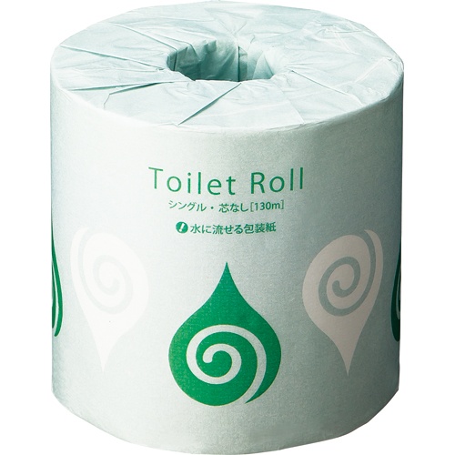 ＴＡＮＯＳＥＥ　トイレットペーパー　個包装　シングル　芯なし　１３０ｍ　１セット（４８０ロール：４８ロール×１０ケース）2