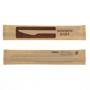 シモジマ　ＨＥＩＫＯ　木製ナイフ　１６５ｍｍ　未晒紙完封　＃００４５１４１１９　１セット（２０００本：１００本×２０パック）2